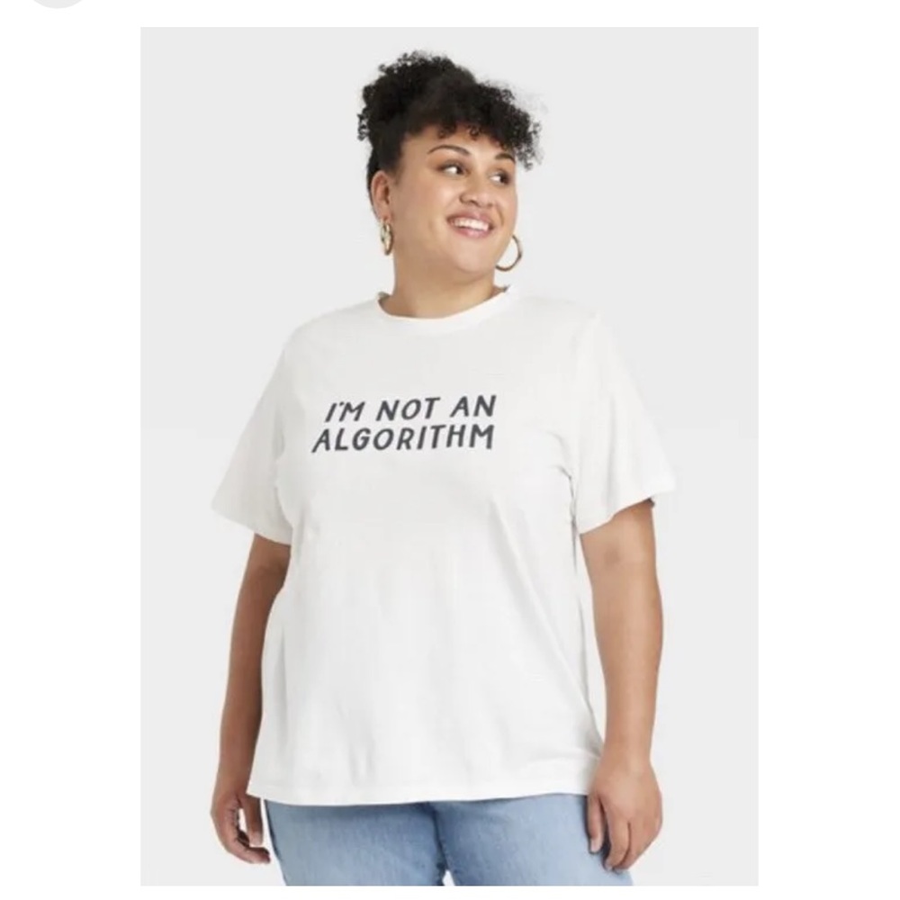 Ava & Viv Womens Short Sleeve Top “I’m Not an Algorithm”